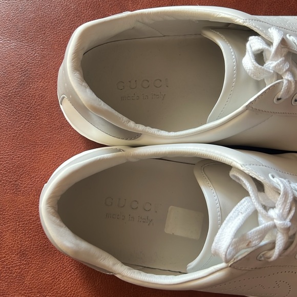 Gucci Ace Perforated Interlocking G White Mens Sneakers - Picture 4 of 12